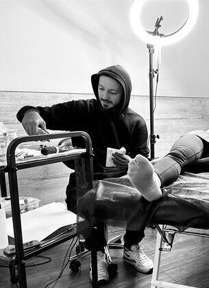Untitled Tattoo artist Igor Vtoroff during a session in Torrevieja studio, Alicante, Spain